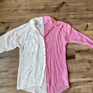 Two Toned Button Down -Boutique
